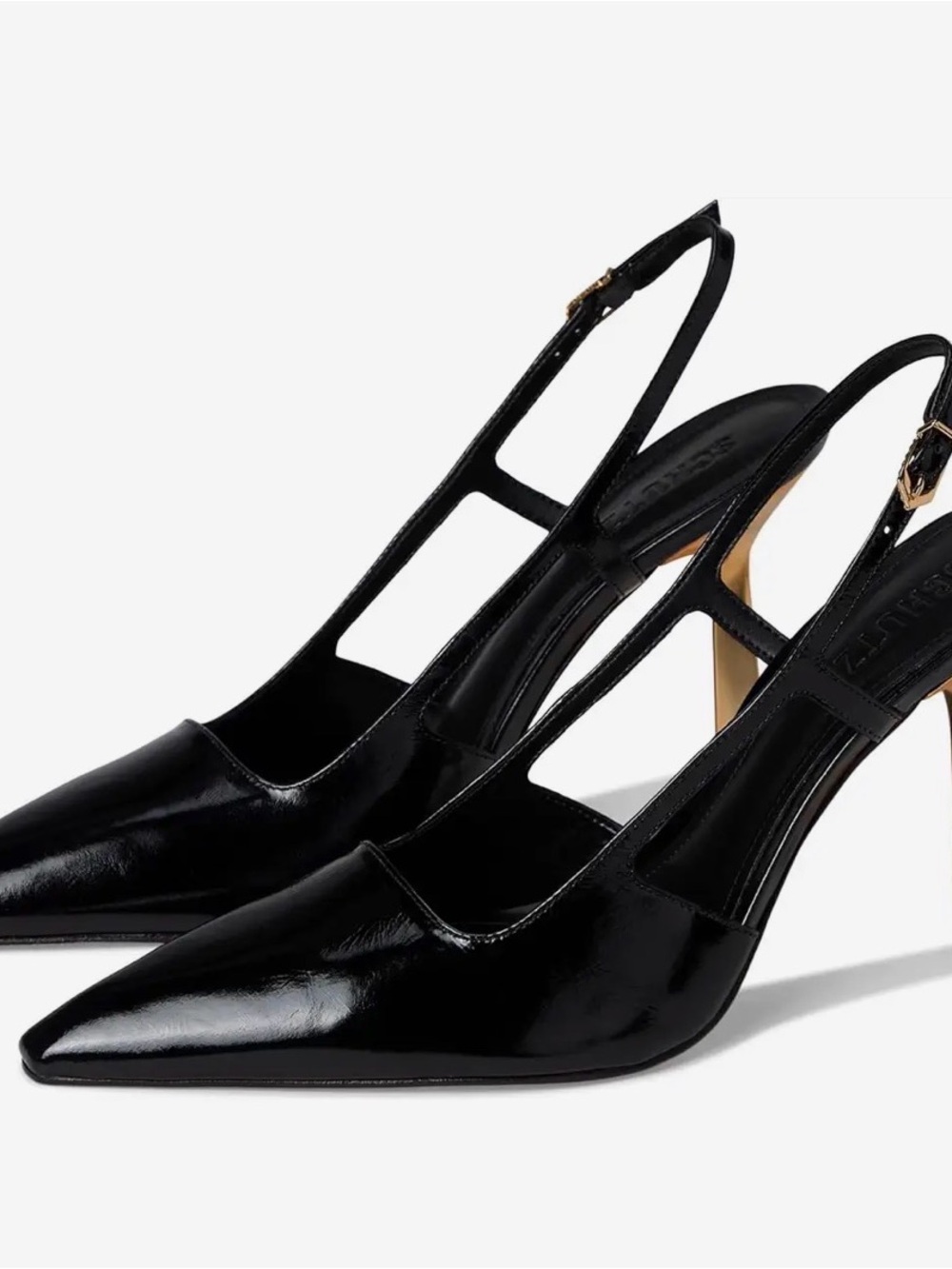 SCHUTZ NWB $178 Black Sophia Couros/Preto Glass Stoned